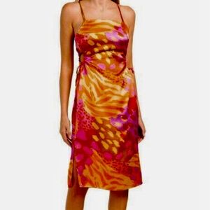 Christian Lacroix Satin Floral Midi Dress